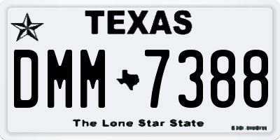 TX license plate DMM7388