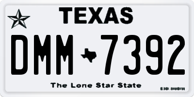TX license plate DMM7392