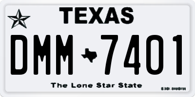 TX license plate DMM7401