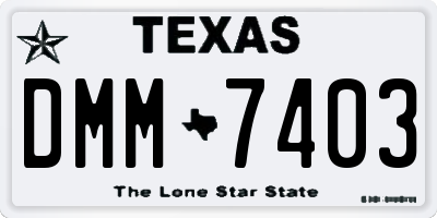 TX license plate DMM7403