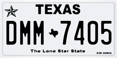 TX license plate DMM7405