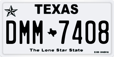 TX license plate DMM7408