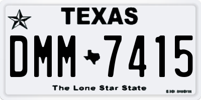 TX license plate DMM7415