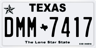 TX license plate DMM7417