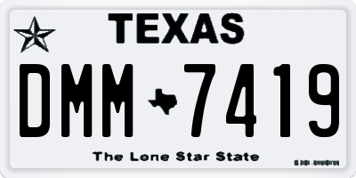 TX license plate DMM7419