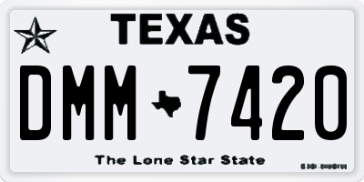 TX license plate DMM7420