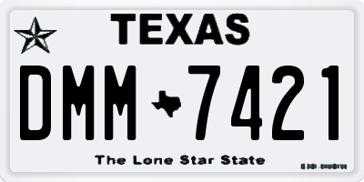 TX license plate DMM7421
