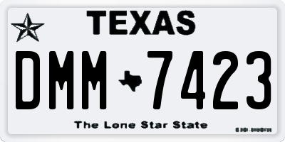 TX license plate DMM7423
