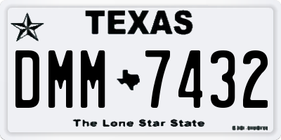 TX license plate DMM7432