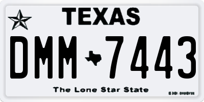 TX license plate DMM7443