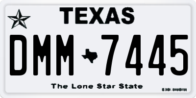 TX license plate DMM7445