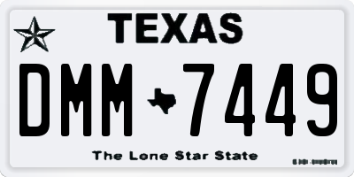 TX license plate DMM7449