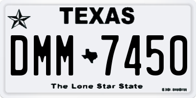 TX license plate DMM7450