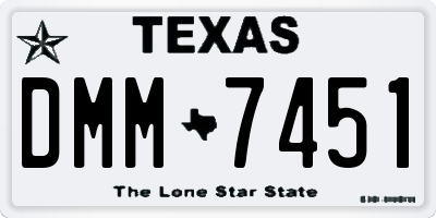 TX license plate DMM7451