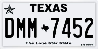 TX license plate DMM7452