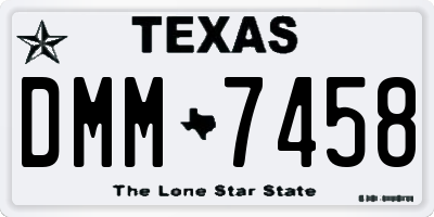 TX license plate DMM7458