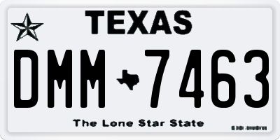 TX license plate DMM7463
