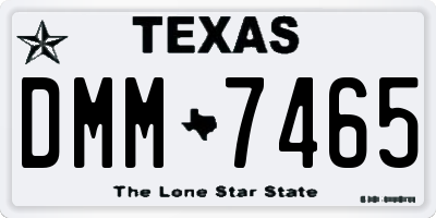 TX license plate DMM7465