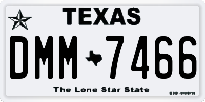 TX license plate DMM7466