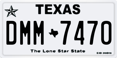 TX license plate DMM7470