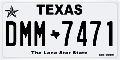TX license plate DMM7471