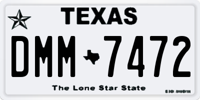 TX license plate DMM7472