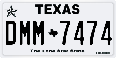 TX license plate DMM7474