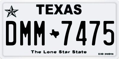 TX license plate DMM7475