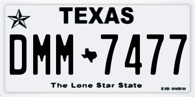 TX license plate DMM7477