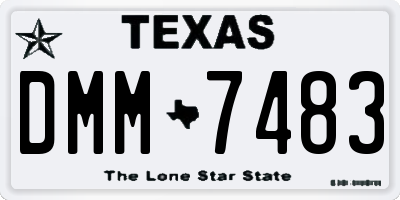 TX license plate DMM7483