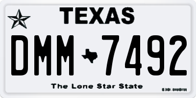 TX license plate DMM7492