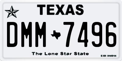 TX license plate DMM7496