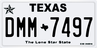 TX license plate DMM7497