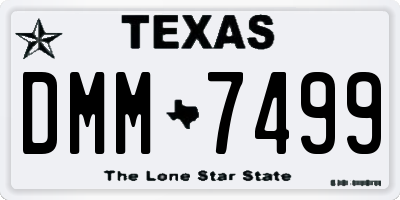 TX license plate DMM7499