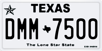 TX license plate DMM7500