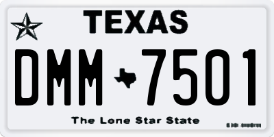 TX license plate DMM7501