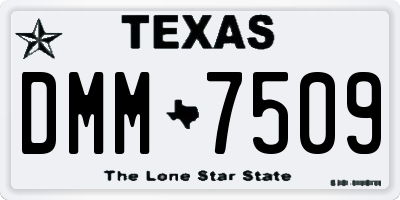 TX license plate DMM7509