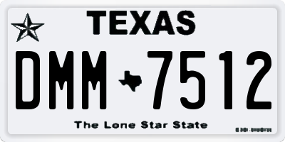 TX license plate DMM7512