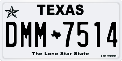 TX license plate DMM7514