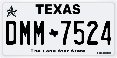 TX license plate DMM7524