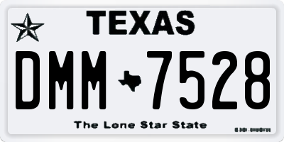 TX license plate DMM7528