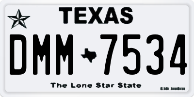 TX license plate DMM7534