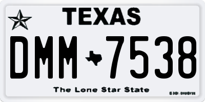 TX license plate DMM7538