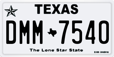 TX license plate DMM7540