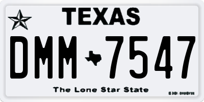 TX license plate DMM7547