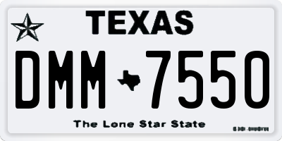 TX license plate DMM7550