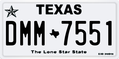 TX license plate DMM7551