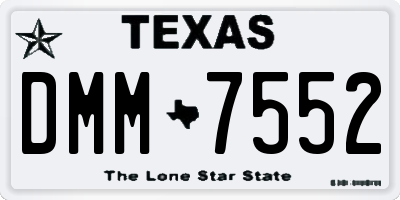 TX license plate DMM7552