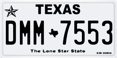 TX license plate DMM7553