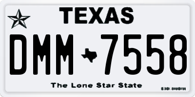 TX license plate DMM7558